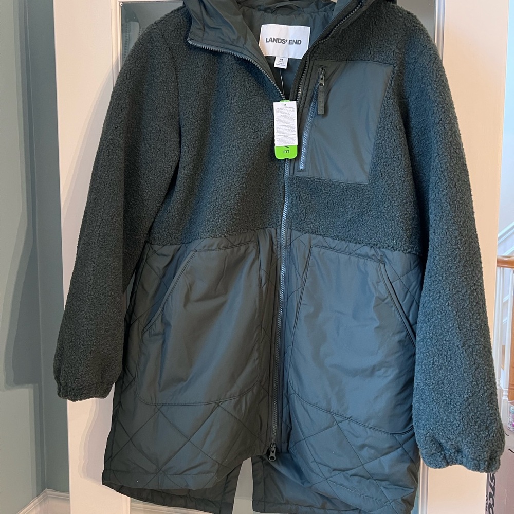 Lands' End Womens Green fleece Jacket